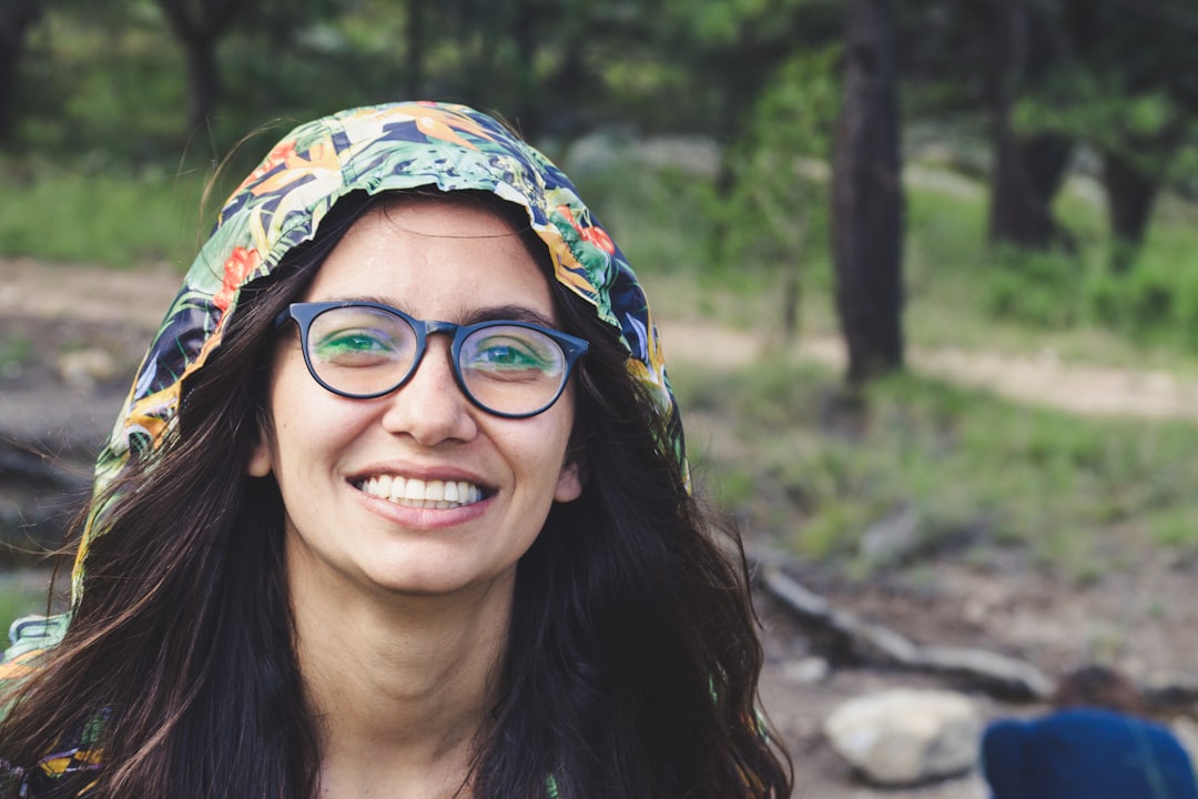 Happy woman with glasses