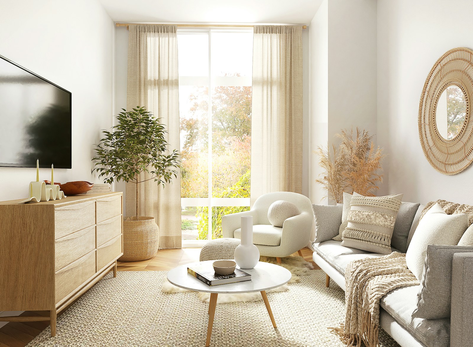Comfortable living room with clean indoor air